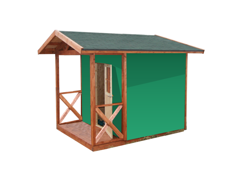 自分で作る木製建物は激安で完成できます。パネルハウス2727DLite
