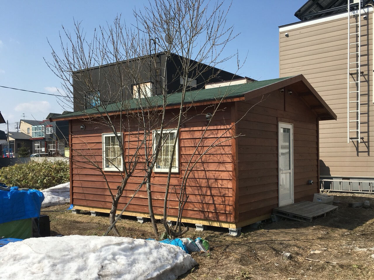 手作りログハウス風キットハウスのパネルハウス4554